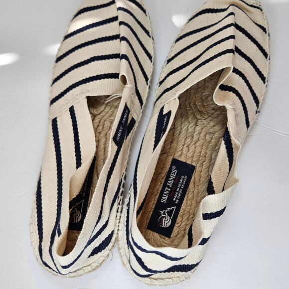 Saint James Striped Espadrille Slip On Shoe Nautical Women's 10 FR 42 Summer - Picture 6 of 10